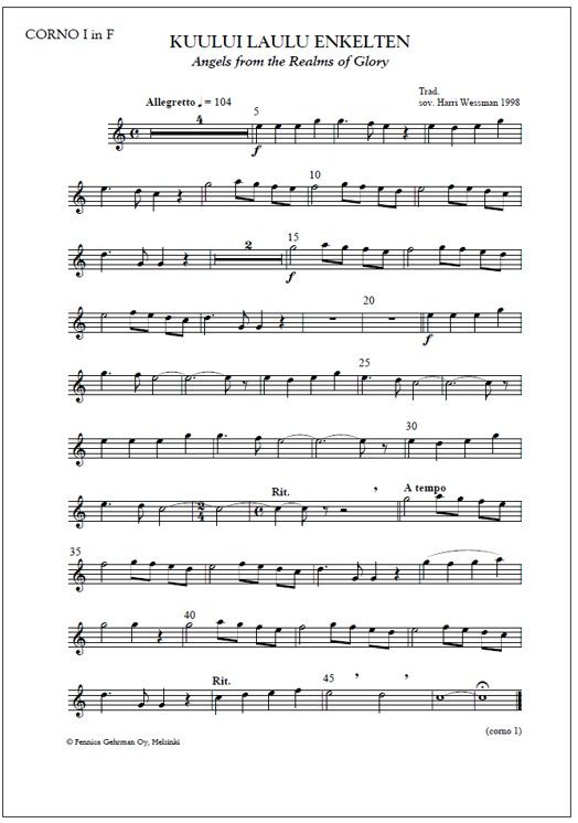 Kuului laulu enkelten for brass ensemble (PDF) - Score & parts