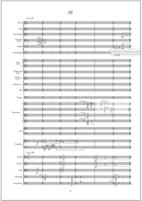Symphony no. 4 Arabescata - Study score