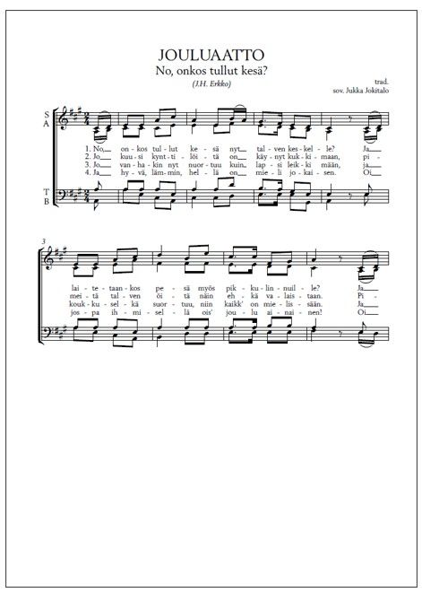 Jouluaatto (PDF) - Mixed choir
