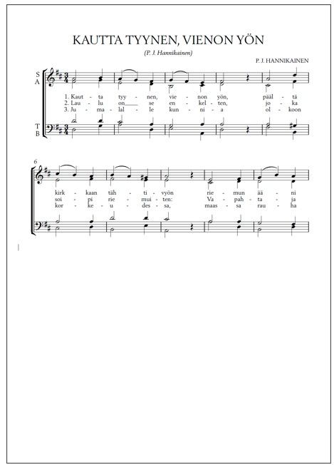 Kautta tyynen, vienon yön (PDF) - Mixed choir