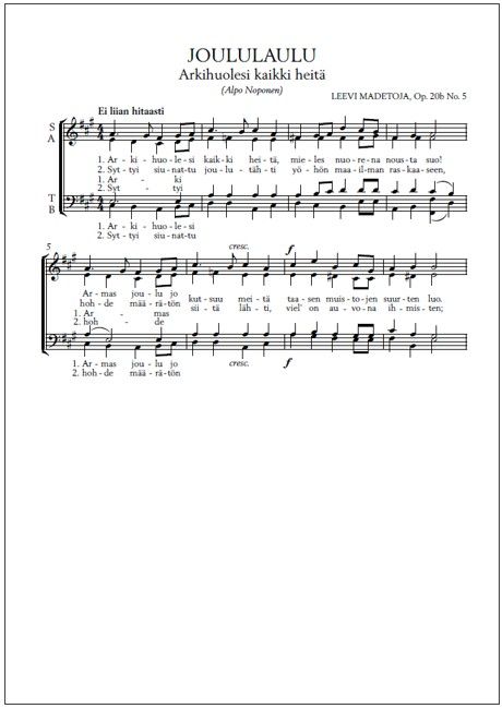 Joululaulu (PDF) - Mixed choir