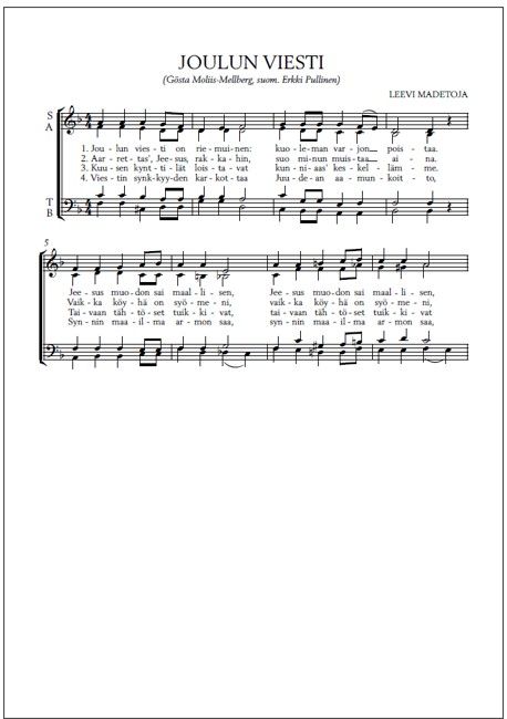 Joulun viesti (PDF) - Mixed choir